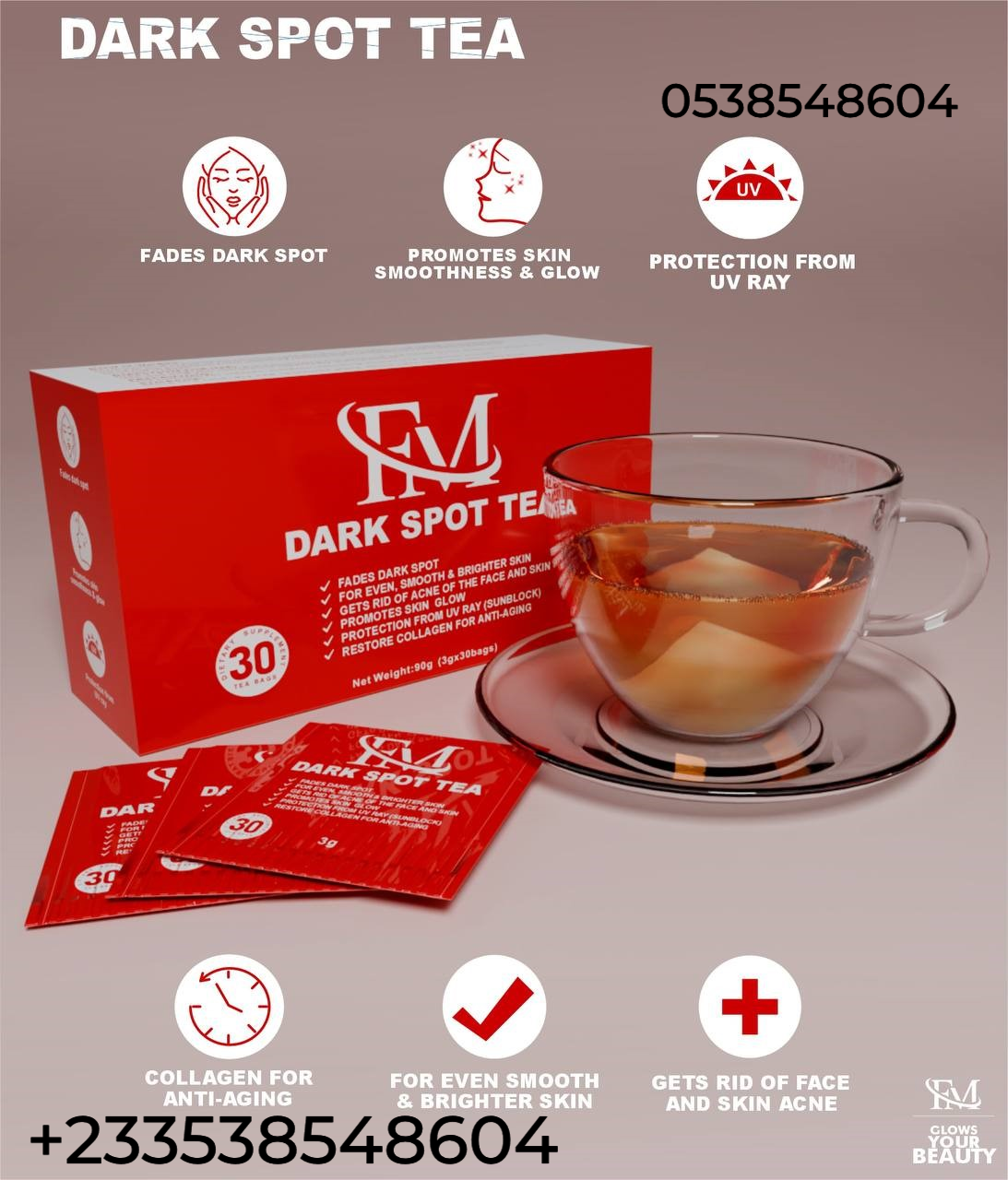 FM Cosmetics Dark Spots Tea (Targets Dark Spots, Pimples and Acne Marks)